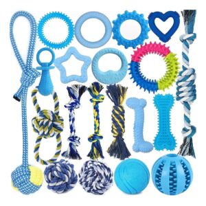 20-Piece Puppy Toy Bundle with Soft and Safe Teething Toys for Small Dogs and Puppies