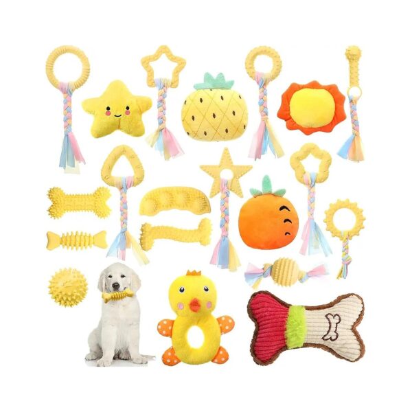 20 Piece Soft Squeaky Teething Toys for Small Breed Dog Breeds