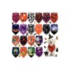 20 Pieces Halloween Pet Bandanas with Pumpkin Bat Ghost Patterns for Medium Pets