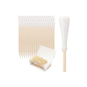 200 Pieces Long Ear Swab for Dog with Wooden Handle and Soft Cotton Buds