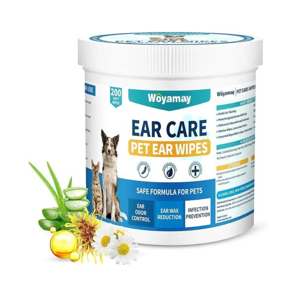 200PET Ear Cleaning Wipe Kit for Dogs Cats Efficient Ear Hygiene Maintenance