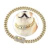 2022 Upgrade 18K Gold Plated Stainless Steel Dog Chain Necklace with Solid Zircon