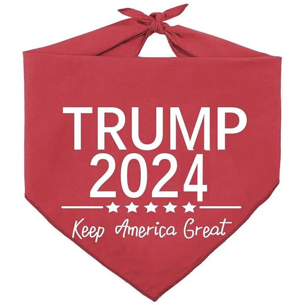 2024 Trump Dog Bandana Red and White Scarf Adjustable Pet Accessory for All Breed Sizes