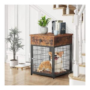 20"L x 3"W x 4"H Dog Crate Furniture with Durable Top and Easy Assembly