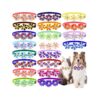 20Pcs Pet Bow Ties with Diamond Crystal Colorful Petals for Neckties Collar