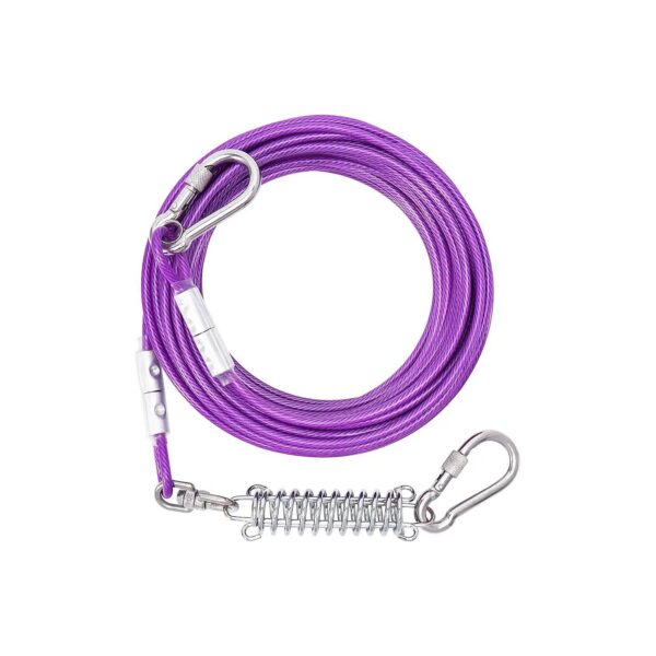 20ft Purple Dog Leash with 360 Degree Tangle Free Design for Pet Running and Outdoor Play