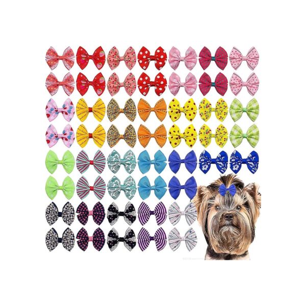 20pairs Dog Hair Accessories with Matching Clips for Pets of All Sizes and Breeds