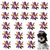 20pcs Halloween Pet Hair Bows with Rubber Bands for Grooming and Styling