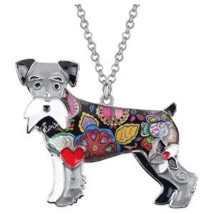 21g Silver Statement Schnauzer Charm Necklace Dog Animal Pendant for Pet Lovers