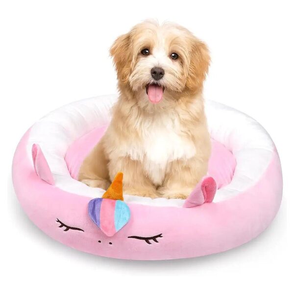 21in Diameter Calming Pet Bed for Small Medium Dogs and Cats