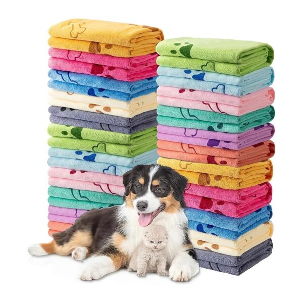 22 Pcs Colorful Microfiber Dog Towels for Drying Pets