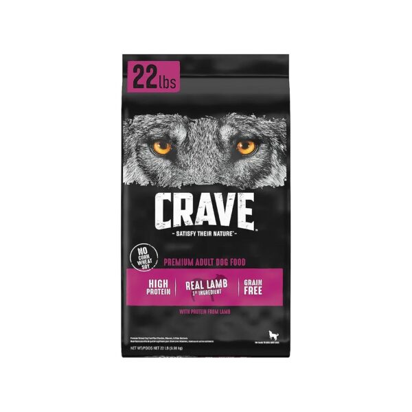 22 Pound Bag Grain Free Adult Dog Food with Lamb and Real Protein