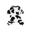 23" Chest Velvet Dog Jumpsuit for Comfortable Winter Wear with Adorable Cow Prints