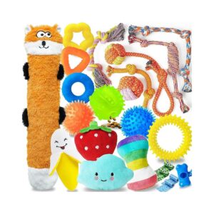 23 Pack Small Dog Toys, Puppy Chew Toys with Rope, Plush, and Squeaky Toys for Teething