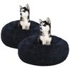 23x23 Round Faux Fur Dog Bed for Small Dogs and Cats