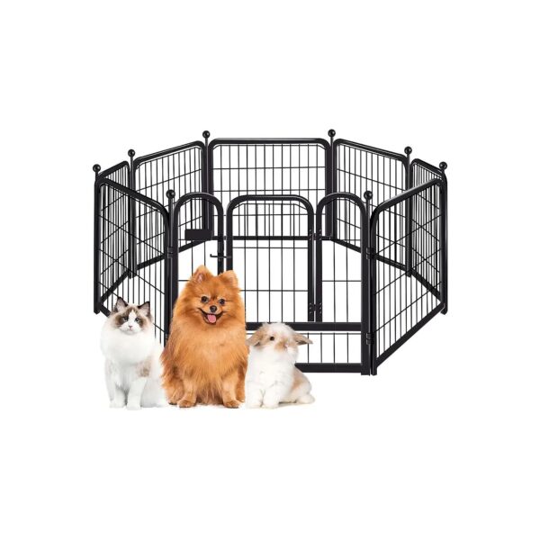 24 Inch Indoor and Outdoor Dog Playpen with 8 Panels for Pet Safety