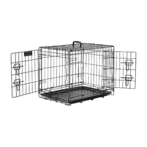 24 Inch Wire Dog Crate with Removable Tray and Floor Protecting Feet