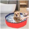 24 x 8 Inch Round PVC Foldable Pet Pool for Small Pets and Puppies