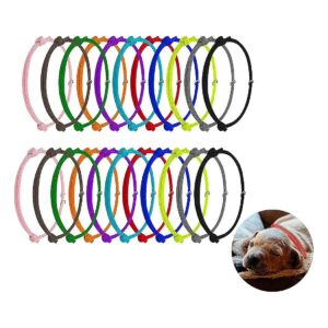 24pcs Puppy Id Collars for Newborn Pet Dog and Cat Identification with Hooks