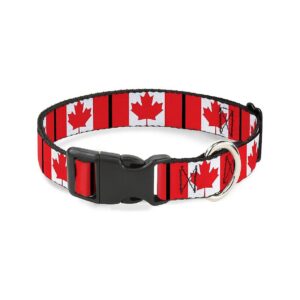 26" Neck Size Canada Flag Puppy Collar with Plastic Buckle Nylon Material