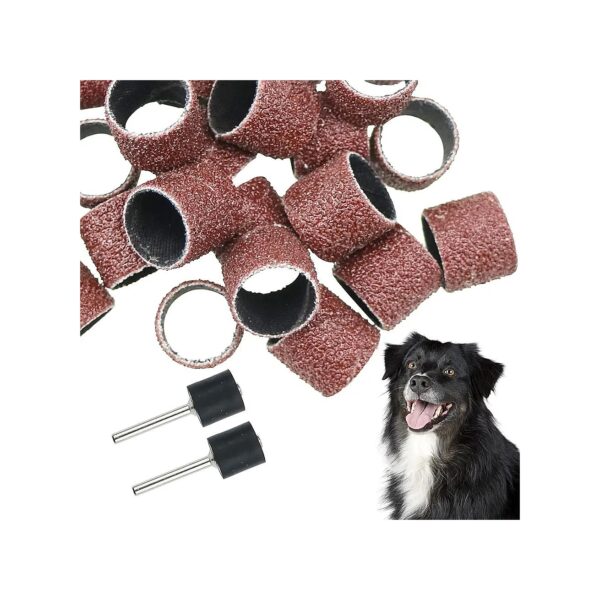 26 Piece Dog Nail Grinder Replacement Kit with 80 Grit and 120 Grit Sanding Bands