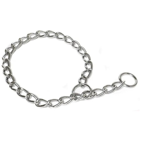 26-inch Checkered Dog Chain with Silver Finish and Alloy Steel Construction