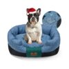 26 '' x22 '' Blue Waterproof Dog Sofa Bed with Waterproof Lining and Anti-Slip Bottom