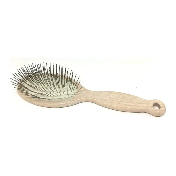 27mm Oval Smoothing Brush with Wood Handle White Small