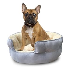 28 Inch Large Round Puppy Bed with Waterproof Oxford Bottom and Removable Cushion