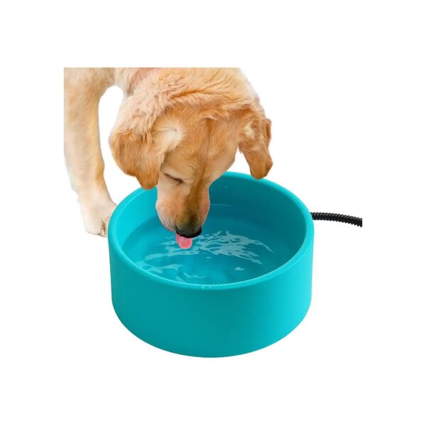 2L Capacity Heated Water Bowl for Winter Use with 30W Thermostatic Control and 6Ft Cord