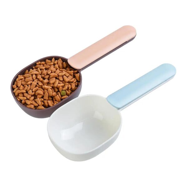 2PCS Blue Pet Food Scooper with Fashionable Handle for Cats Dogs and Other Pets