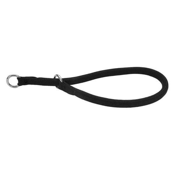 3/8 Inch Wide Black Nylon Round Choke Collar for Dogs 22 Inches Long