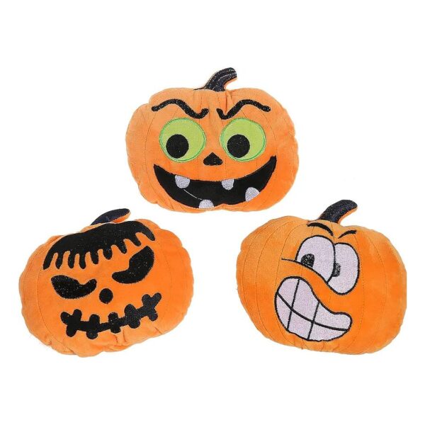 3 Colorful Pumpkin Plush Dog Toys in 3 Pack for Halloween Pet Fun