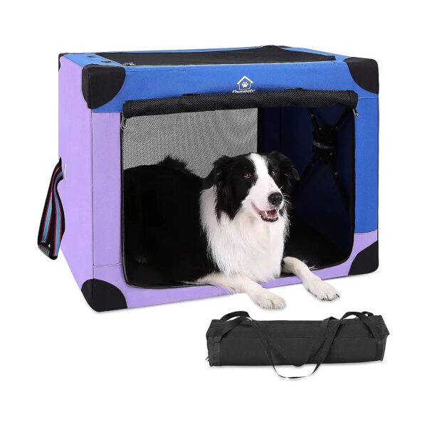 3 Door Dog Kennel Collapsible Soft Crate for Large Pets Indoor Outdoor Use Portable