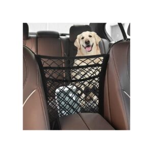 3-Layer Car Net Barrier for Pets or Kids and Accessorized Storage Pocket