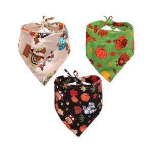 3 PCS Pack 100% Cotton Large Dog Bandana Triangle Bibs Accessories for Pets