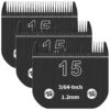 3-Pack 15# Detachable Pet Grooming Blades for Diverse Clippers