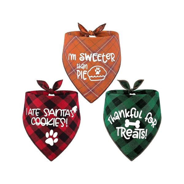 3-Pack Dog Bandana Gift Set for Holiday Seasons and Everyday Wear