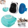 3 Pack Dog and Cat Shampoo Dispenser Brush with Massage Brush for Complete Grooming