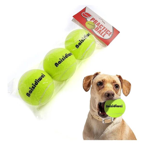 3-Pack Eco-Friendly Dog Tennis Balls for Small Medium Large Dogs