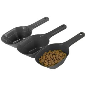 3-Pack Plastic Pet Food Scoop with 1/2 Cup, 1 Cup Lines and Easy Clean