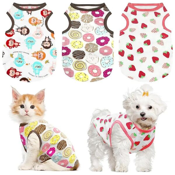 3 Pack Puppy Dog Clothes, Small Dog Shirts for Female Pets, XL Size for Small Dog Breeds