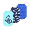 3 Pack Shark Print Pet Clothing with Soft Fabric