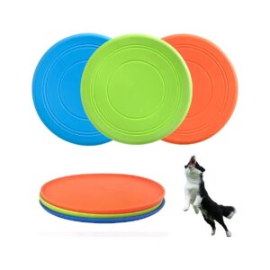 3 Pack Soft Rubber Flying Disc Dog Toy for Small Large Dogs