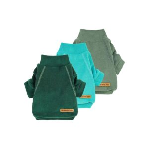 3 Pack Turtleneck Dog Winter Clothes Small Pet Apparel Dark Green Teal Olive Large