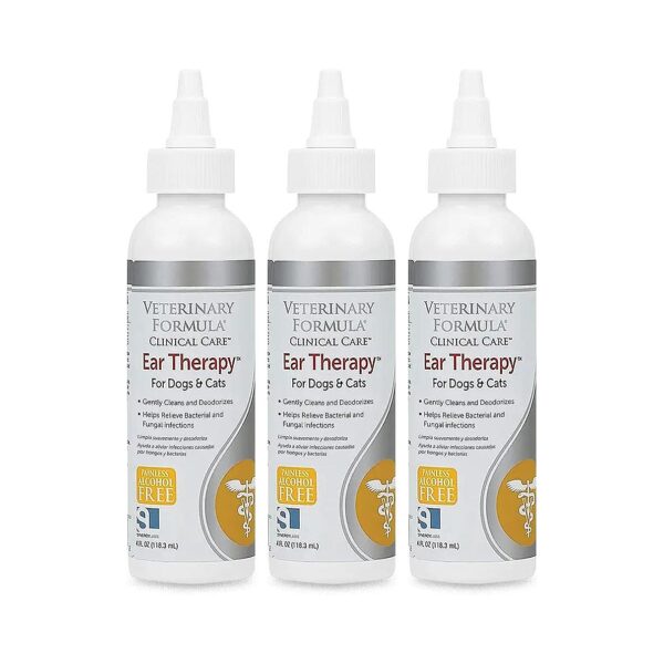 3-Pack of Medicated Ear Drops for Dogs and Cats with Infections