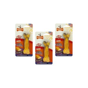 3 Pack of Nylabone Dura Chew Cheese Flavored Bone Toys for Regular Size