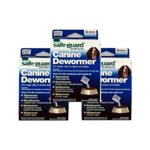 3 Packages of Canine Dewormer with 3 Pouches Each for Complete Treatment