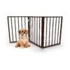 3-Panel Foldable Indoor Pet Gate for Stairs, Doorways, Hallways Brown