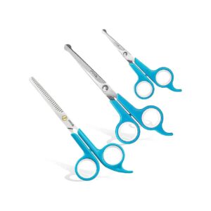 3 Piece Dog Hair Shears Kit for Professional Grooming and Personal Use